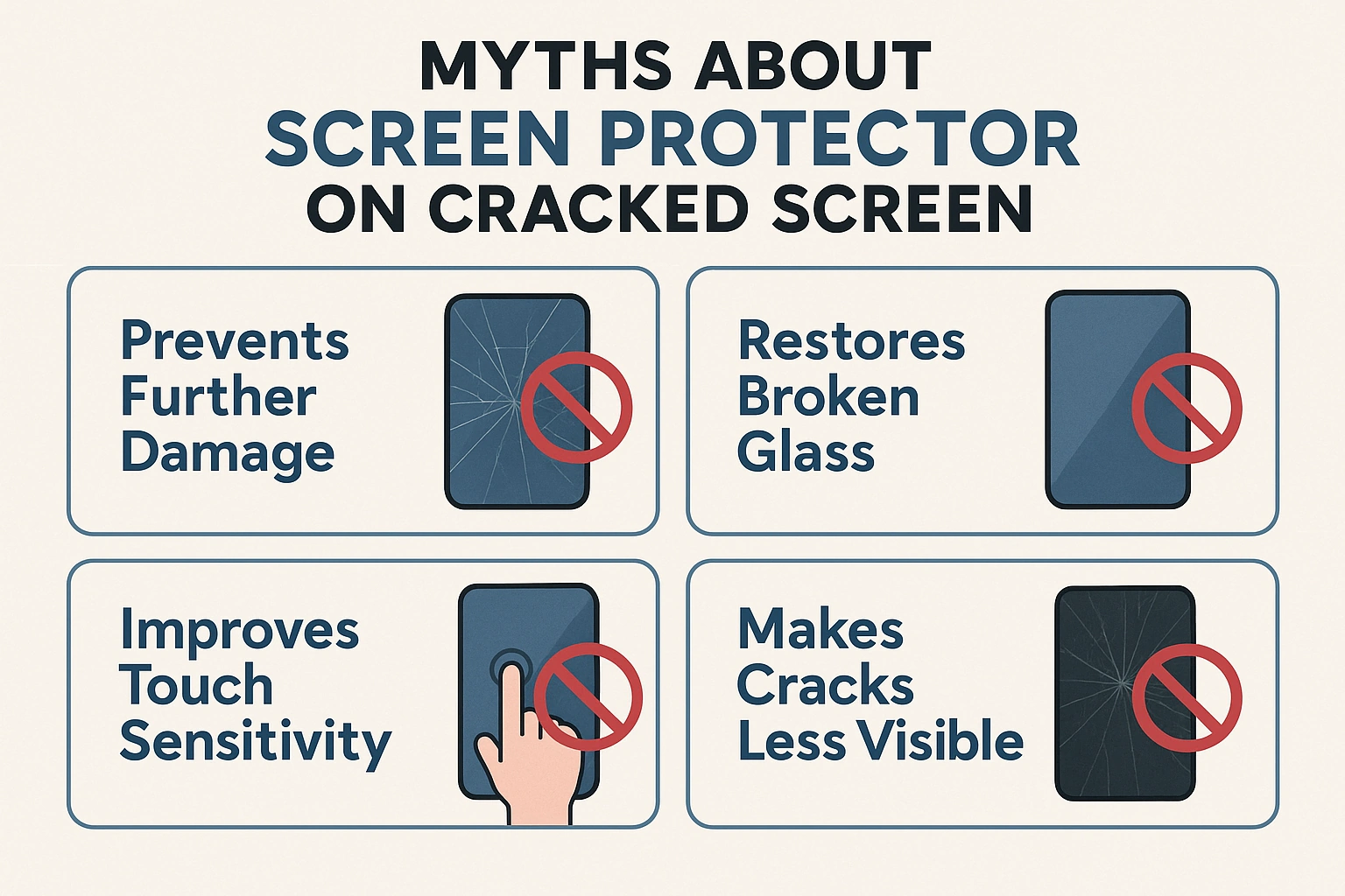 screen-protector-on-cracked-screen-body-image2-lizard-cases-llc Illustration of common myths about screen protector on cracked screen